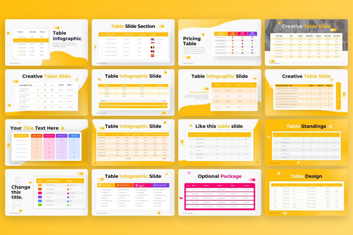 Table Infographic PowerPoint Template | Nulivo Market