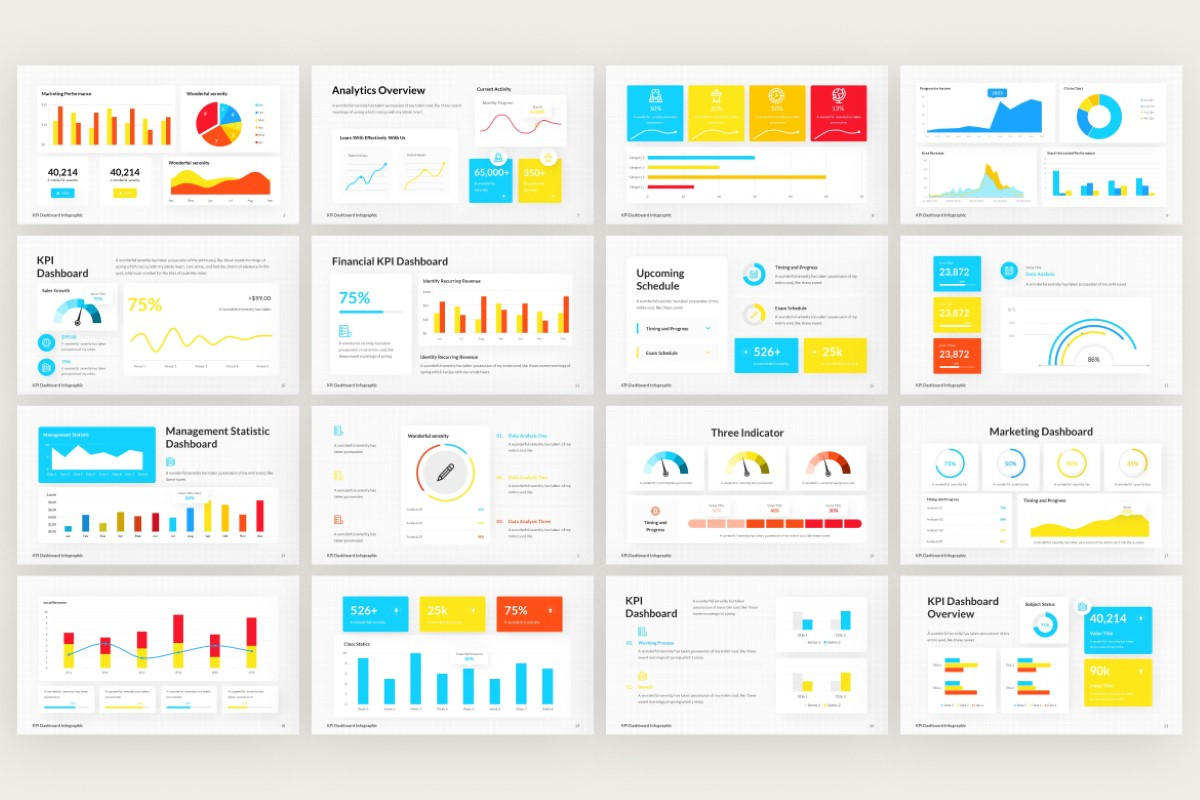 KPI Dashboard Infographic PowerPoint Template | Nulivo Market