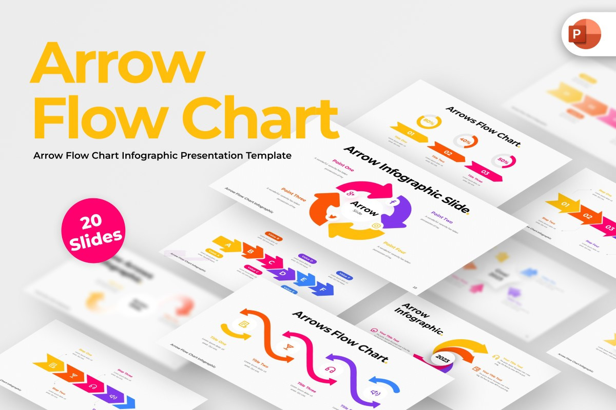 Arrow Flow Chart Infographic PowerPoint Template | Nulivo Market
