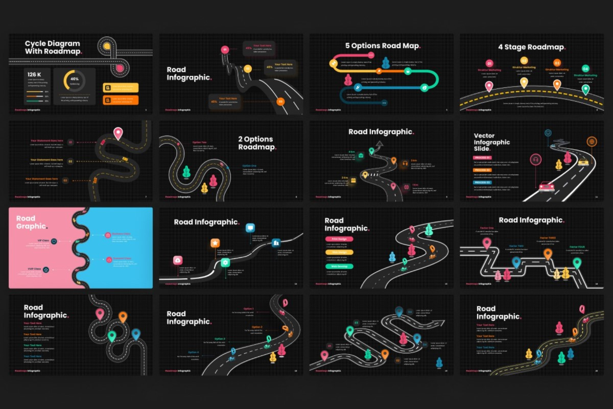 Creative Roadmaps Infographic PowerPoint Template | Nulivo Market