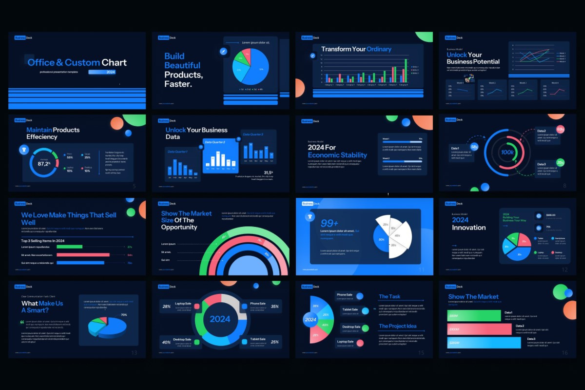 Office & Custom Charts PowerPoint Template | Nulivo Market