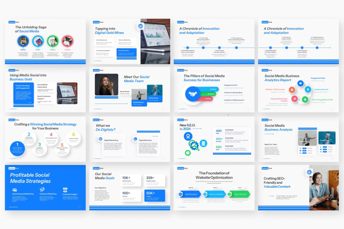 Social Media & SEO Diagram PowerPoint Template | Nulivo Market