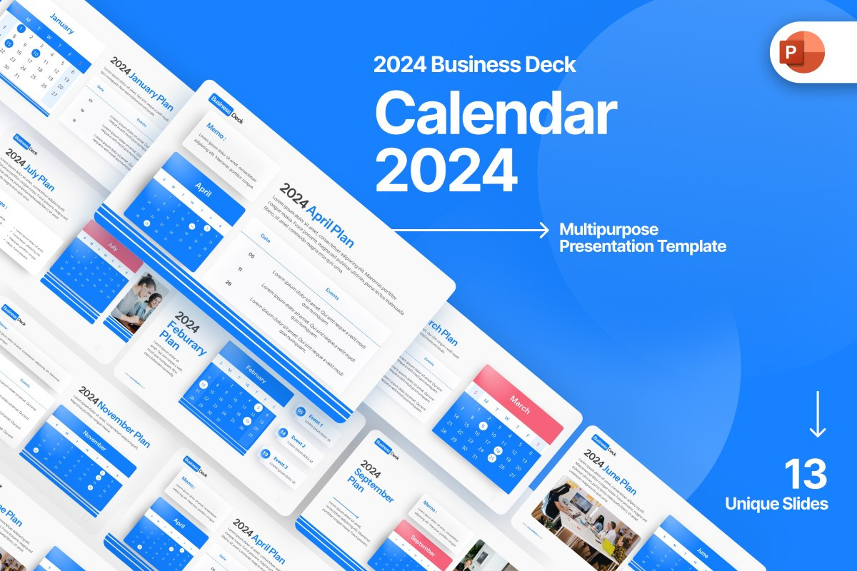 Calendar 2024 PowerPoint Template | Nulivo Market