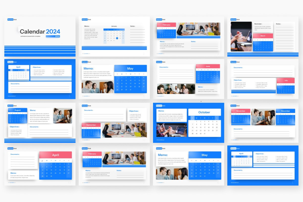 Calendar 2024 PowerPoint Template | Nulivo Market