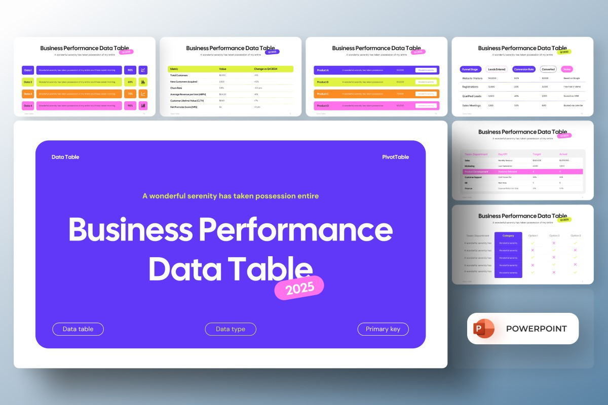 Clean Data Table Presentation PowerPoint Template | Nulivo Market