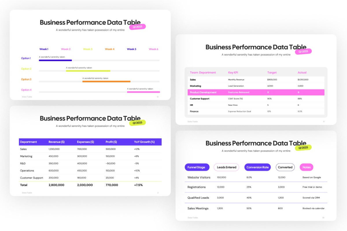 Clean Data Table Presentation PowerPoint Template | Nulivo Market