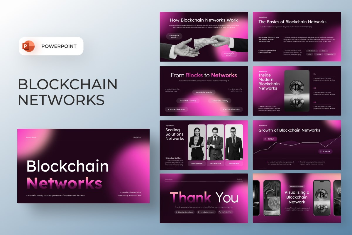 Blockchain Networks Presentation PowerPoint Template | Nulivo Market
