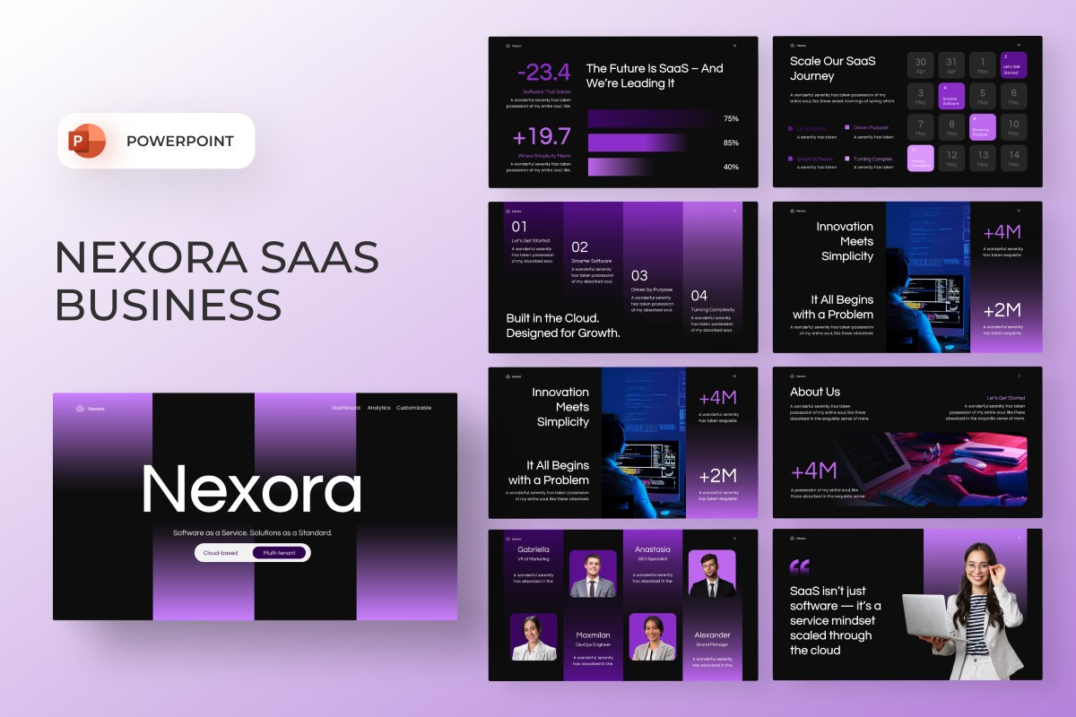 SaaS Business Presentation PowerPoint Template | Nulivo Market