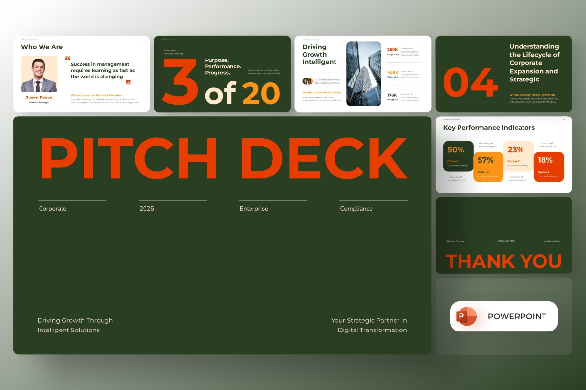 Corporate Pitch Deck Presentation PowerPoint Template | Nulivo Market