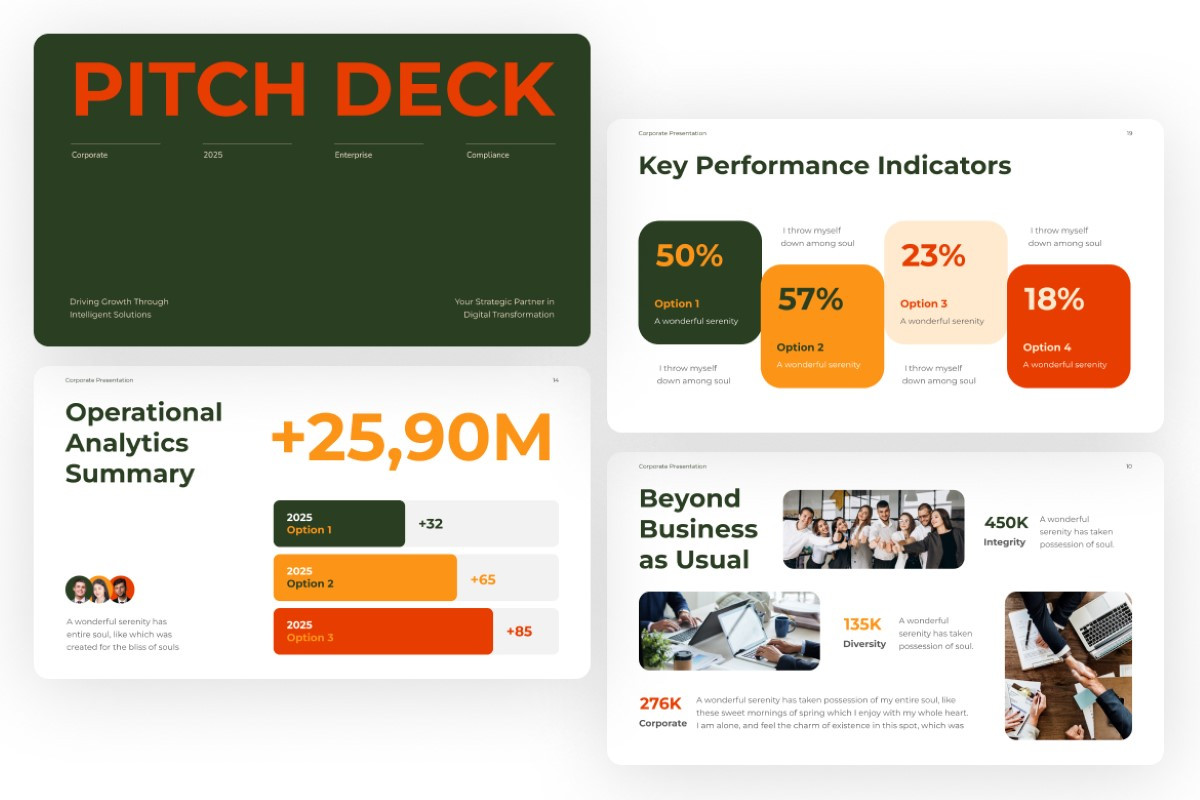 Corporate Pitch Deck Presentation PowerPoint Template | Nulivo Market