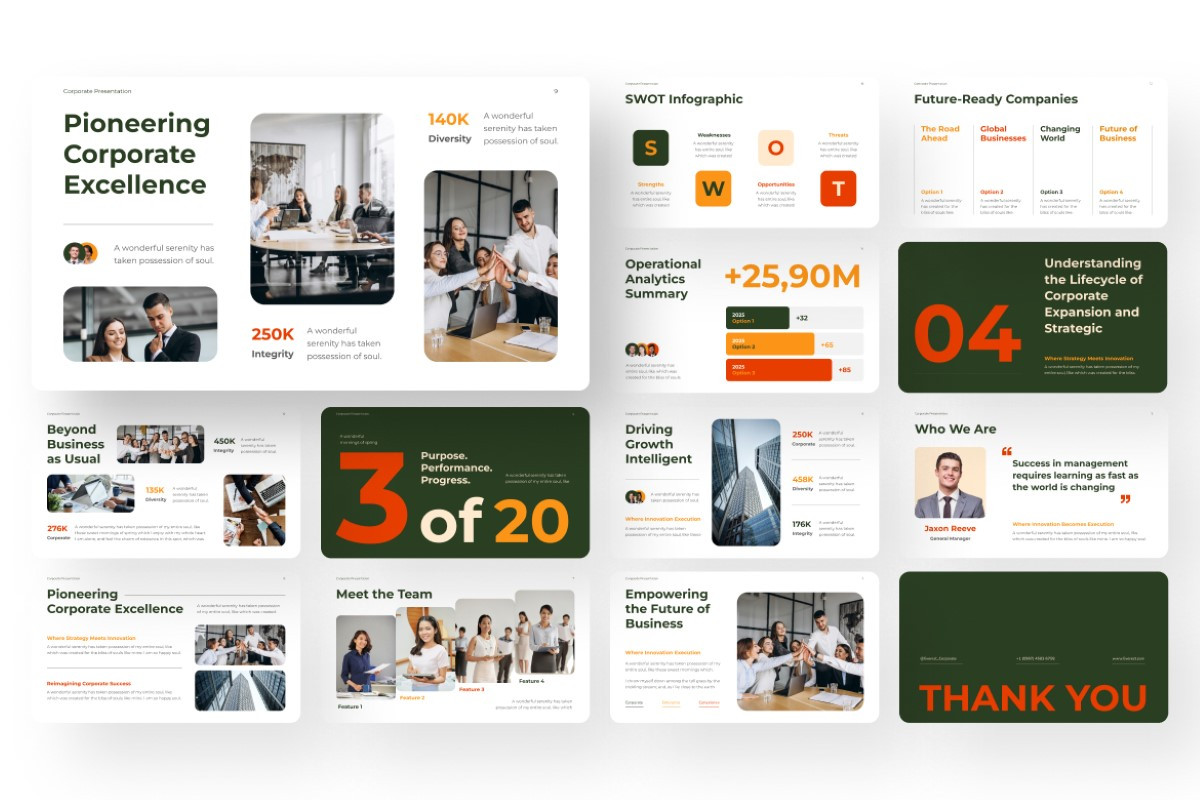 Corporate Pitch Deck Presentation PowerPoint Template | Nulivo Market