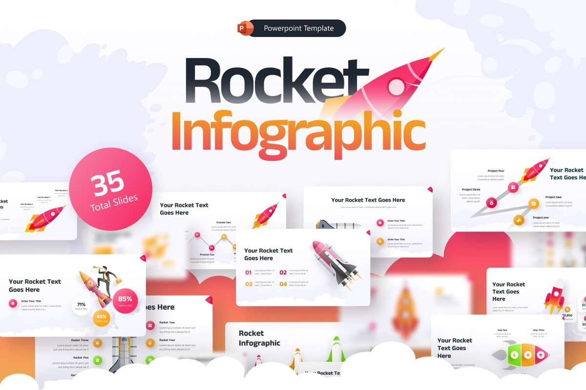Rocket Infographic II PowerPoint Template | Nulivo Market