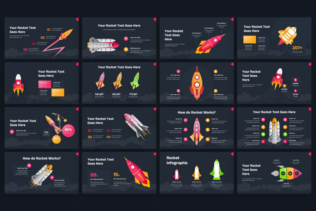 Rocket Infographic II PowerPoint Template | Nulivo Market