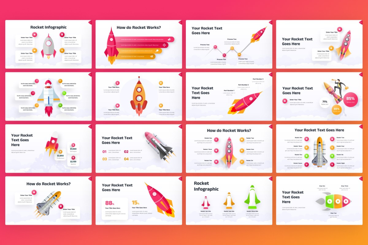 Rocket Infographic II PowerPoint Template | Nulivo Market