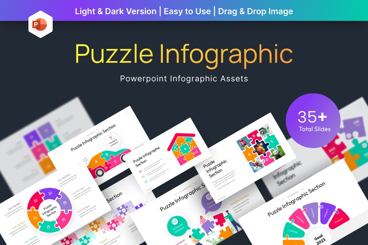Puzzle Infographic PowerPoint Template | Nulivo Market