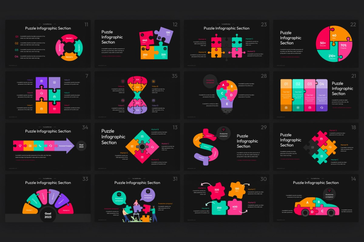 Puzzle Infographic PowerPoint Template | Nulivo Market