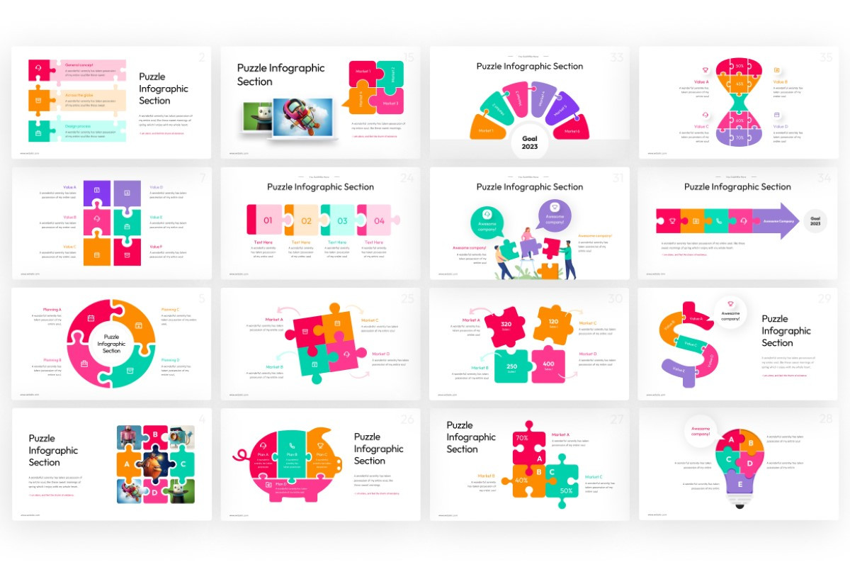 Puzzle Infographic PowerPoint Template | Nulivo Market