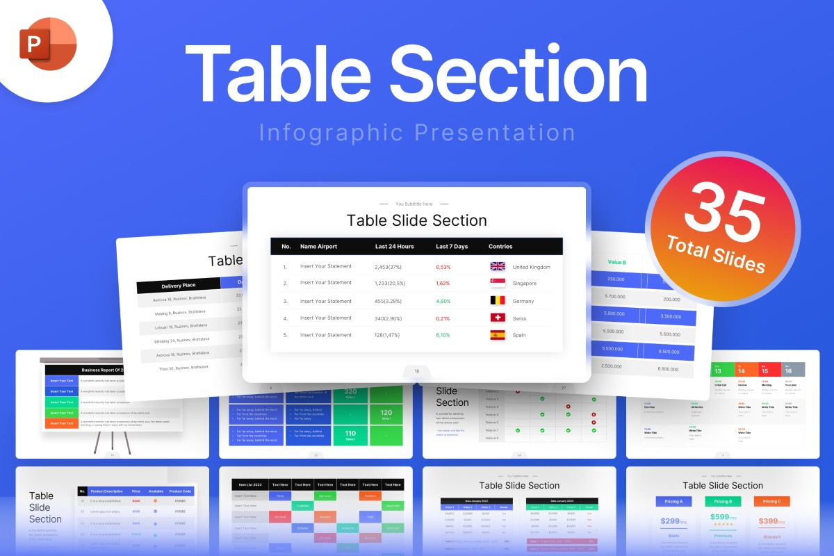 Table Section PowerPoint Template | Nulivo Market