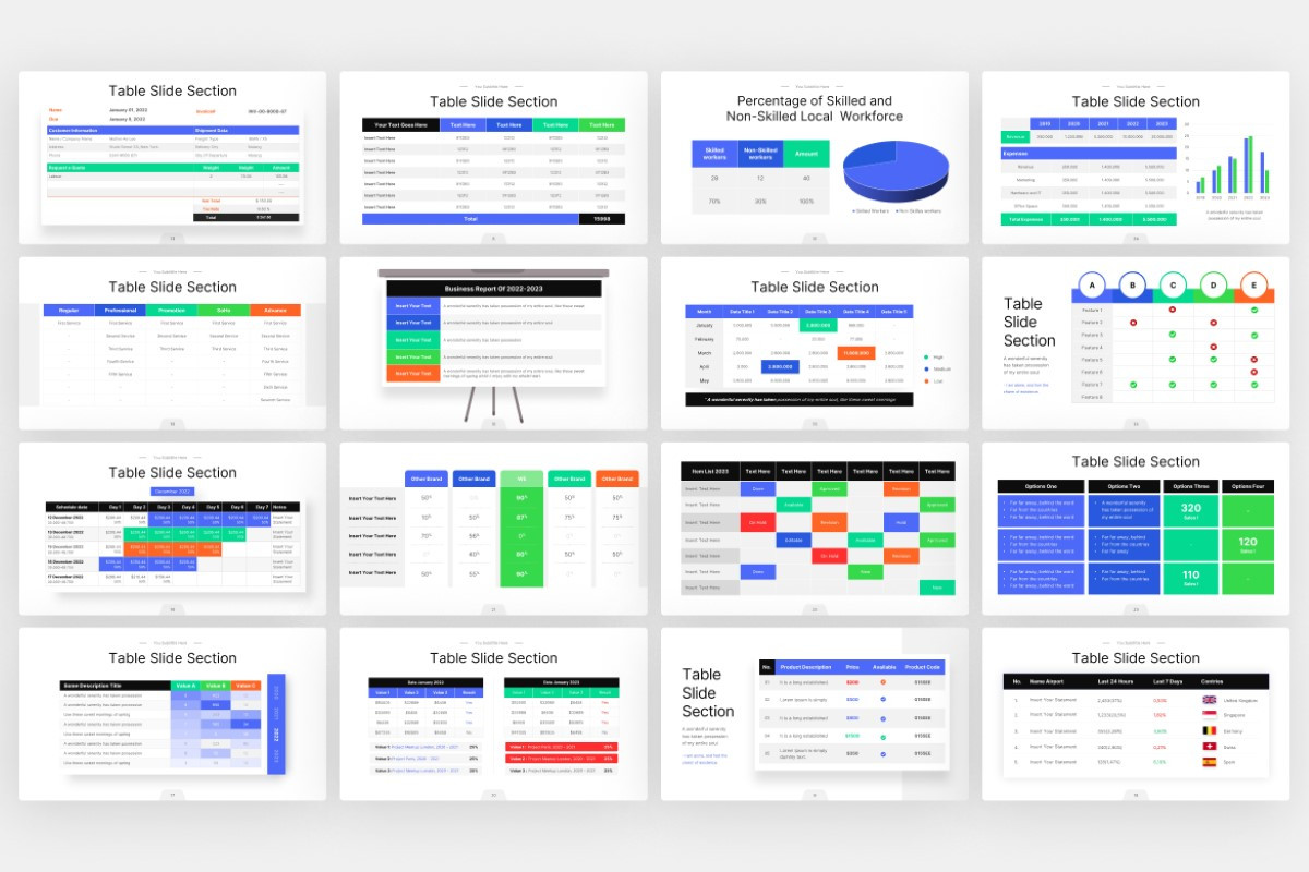 Table Section PowerPoint Template | Nulivo Market