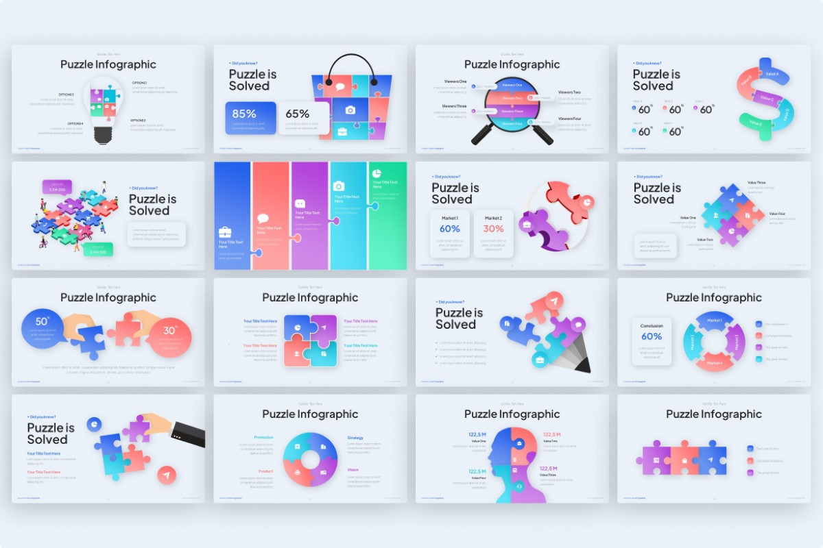 Simple Puzzle Infographic PowerPoint Template | Nulivo Market