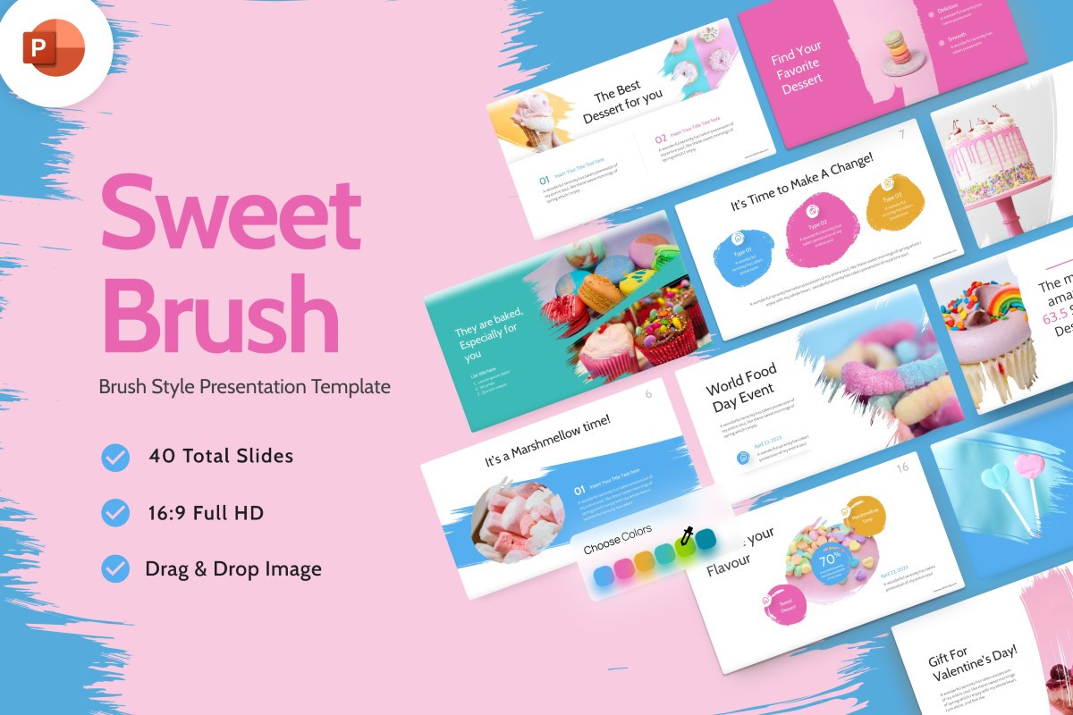 Sweet Brush PowerPoint Template | Nulivo Market