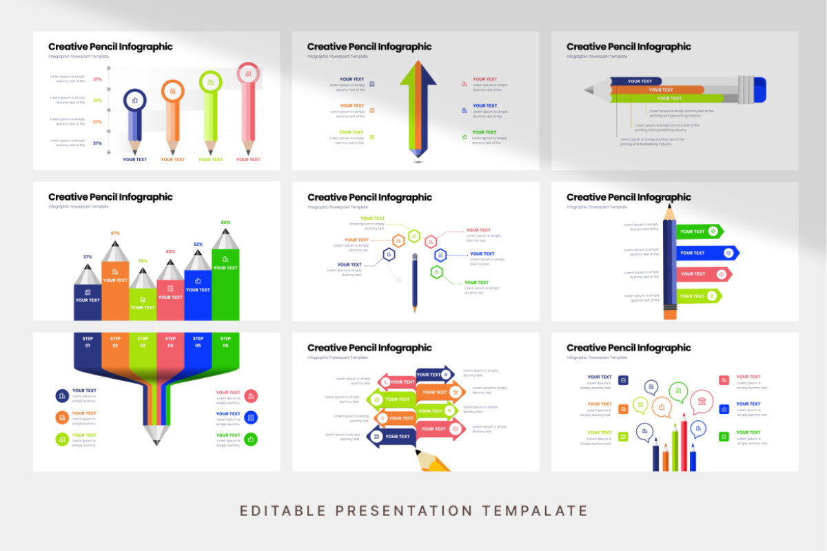Creative Pencil Infographic - Presentation Template | Nulivo Market