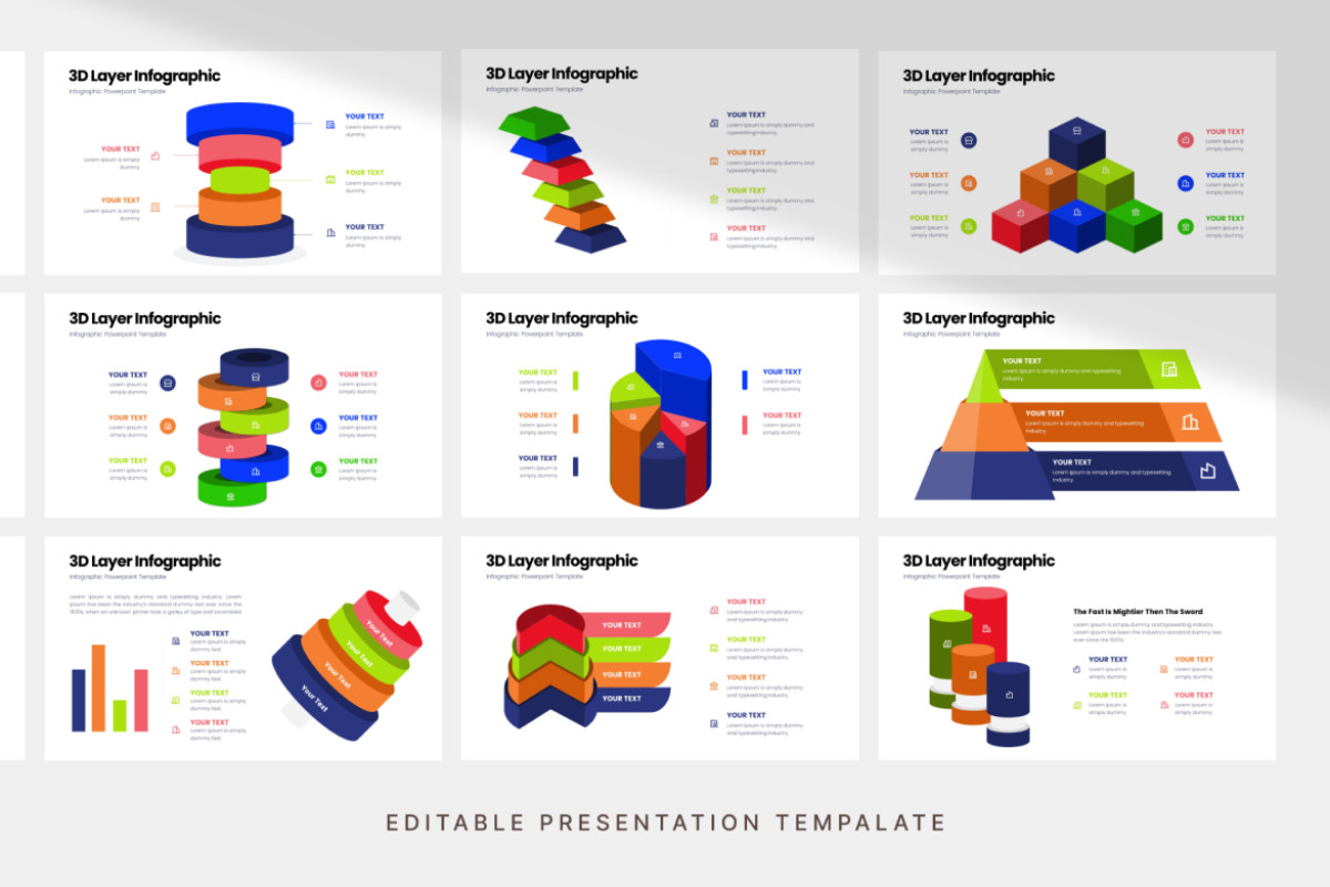 3D Layer Infographic - Presentation Template | Nulivo Market
