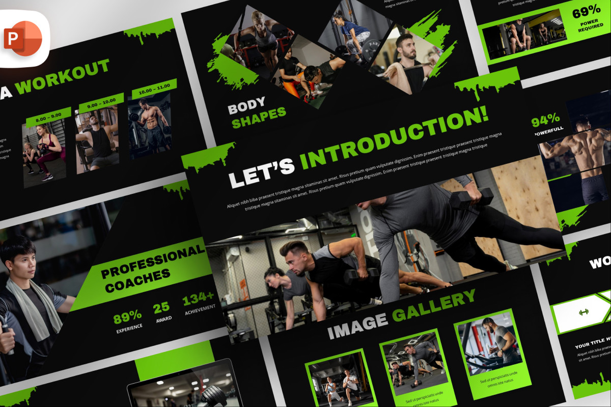 Dark Elegant Workout Planner Presentation Template | Nulivo Market