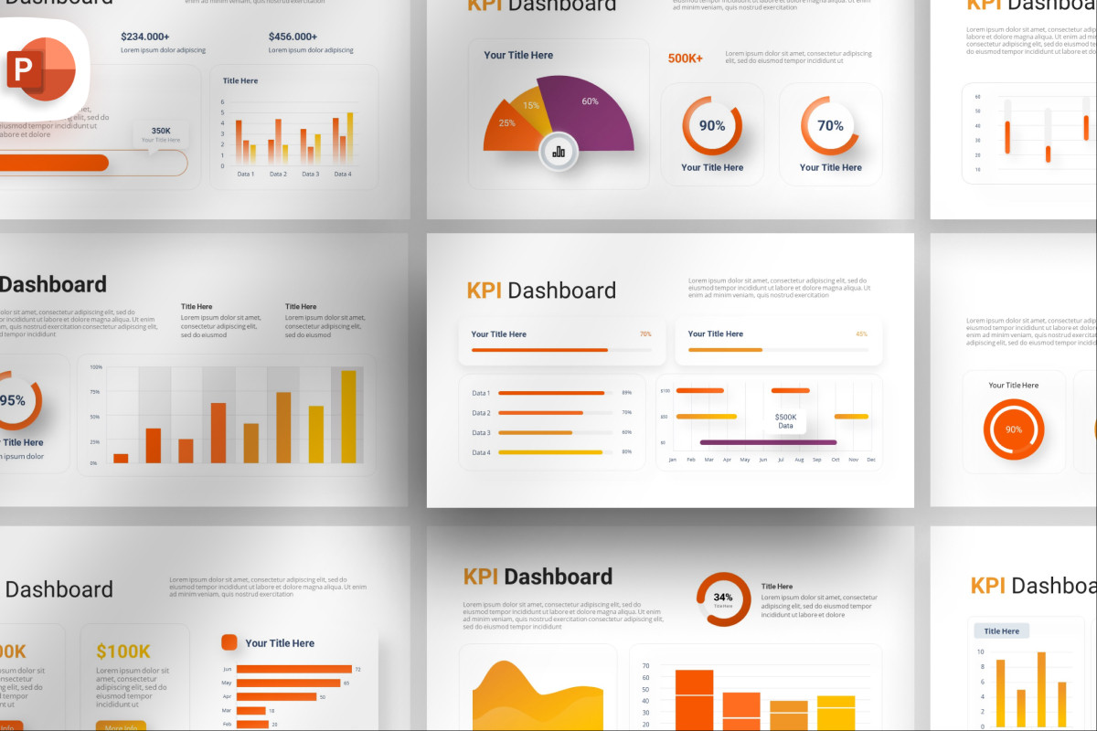KPI Dashboard Report - PowerPoint Template | Nulivo Market
