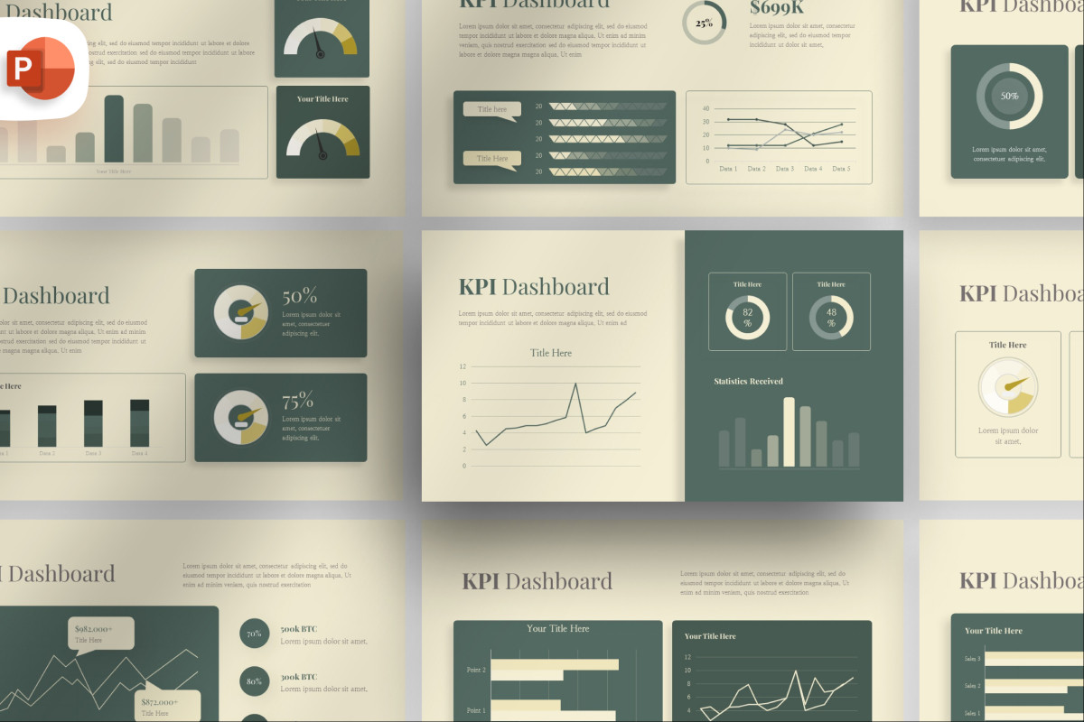 Classic KPI Dashboard - PowerPoint Template | Nulivo Market