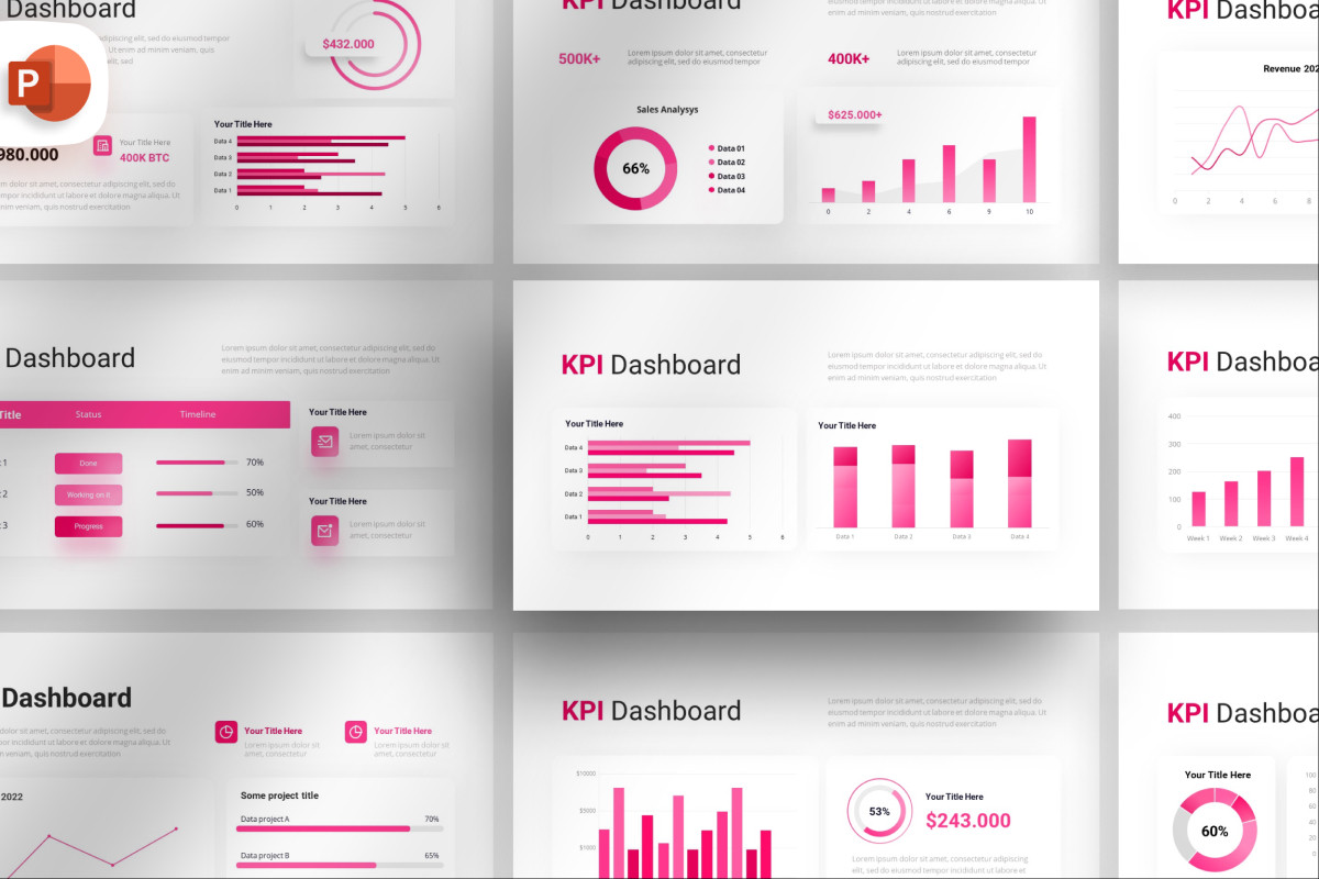Company KPI Dashboard - PowerPoint Template | Nulivo Market