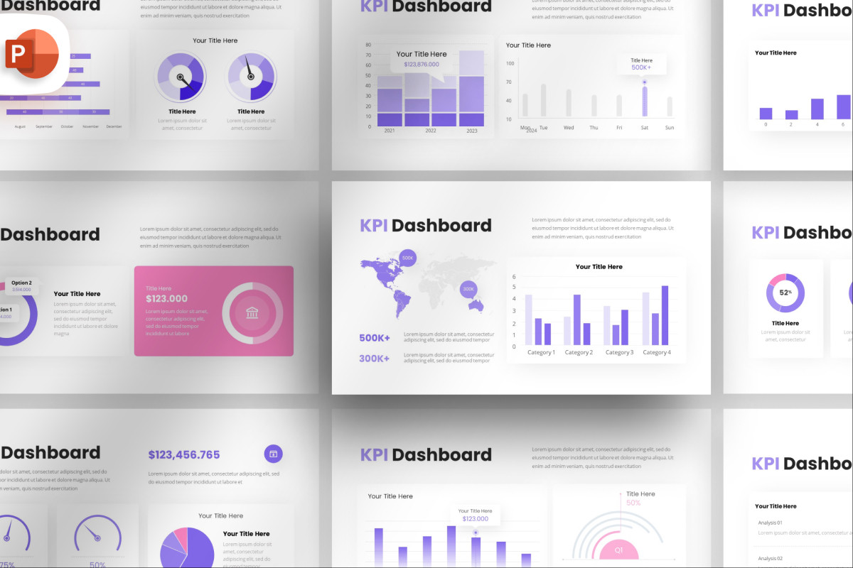 Business KPI Dashboard - PowerPoint Template | Nulivo Market