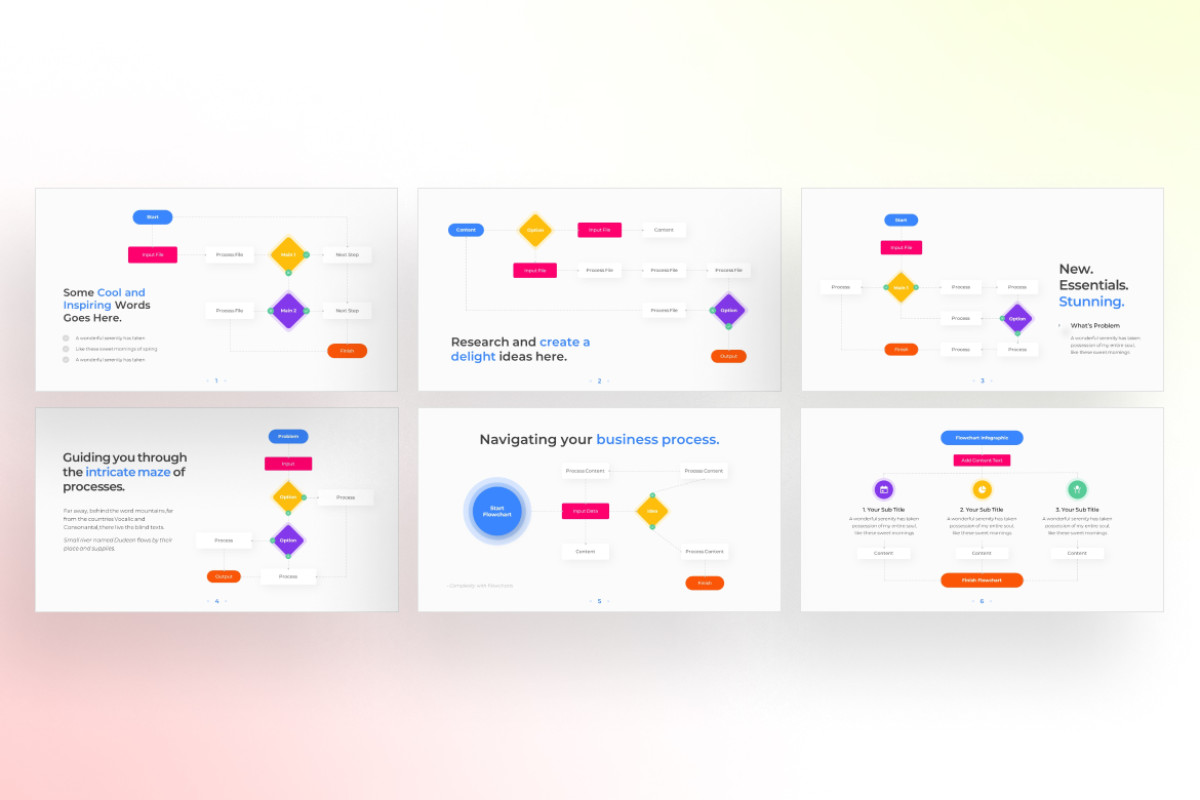 Flowchart PowerPoint Infographic Template