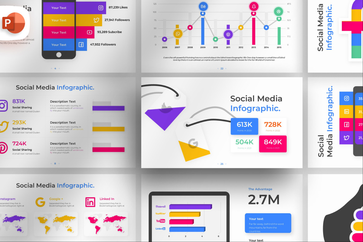 Social Media PowerPoint Infographic Template | Nulivo Market