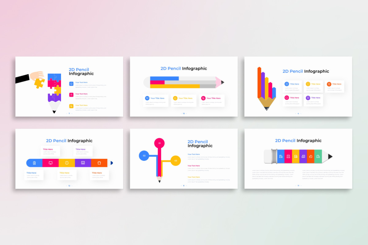 2d Powerpoint Backgrounds 2D Pencil PowerPoint Infographic Template | Nulivo Market