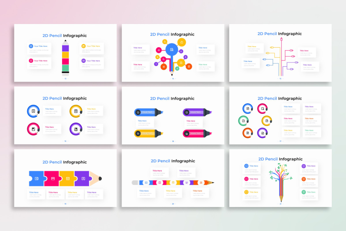 2d Powerpoint Backgrounds 2D Pencil PowerPoint Infographic Template | Nulivo Market