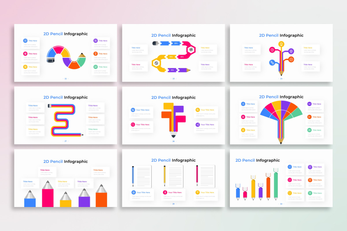 2d Powerpoint Backgrounds 2D Pencil PowerPoint Infographic Template | Nulivo Market