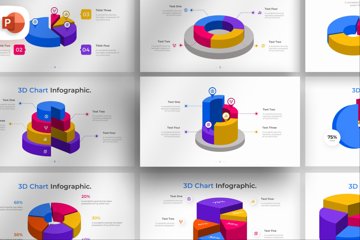 3D Chart PowerPoint Infographic Template | Nulivo Market