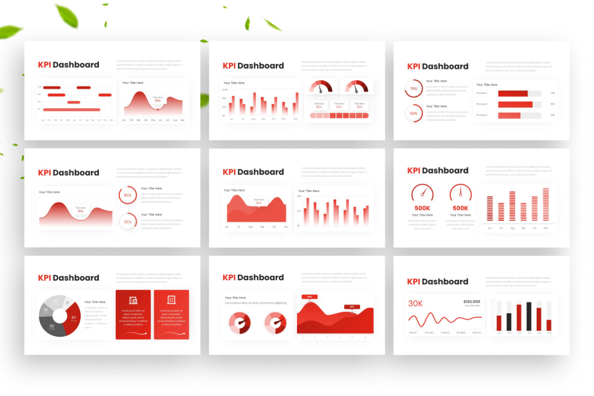 Kpi Red Color Modern Red KPI Dashboard - PowerPoint Template | Nulivo Market
