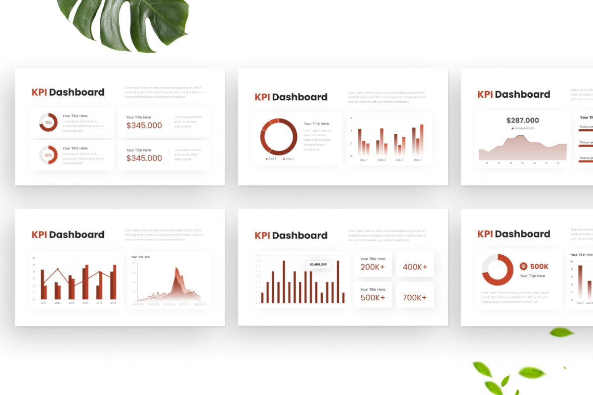 Kpi Red Color Clean Red KPI Dashboard - PowerPoint Template | Nulivo Market