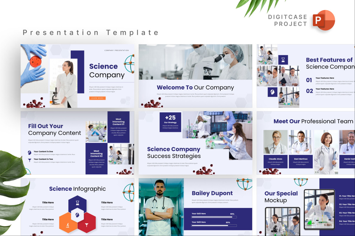 Simple Science Company PowerPoint Template | Nulivo Market