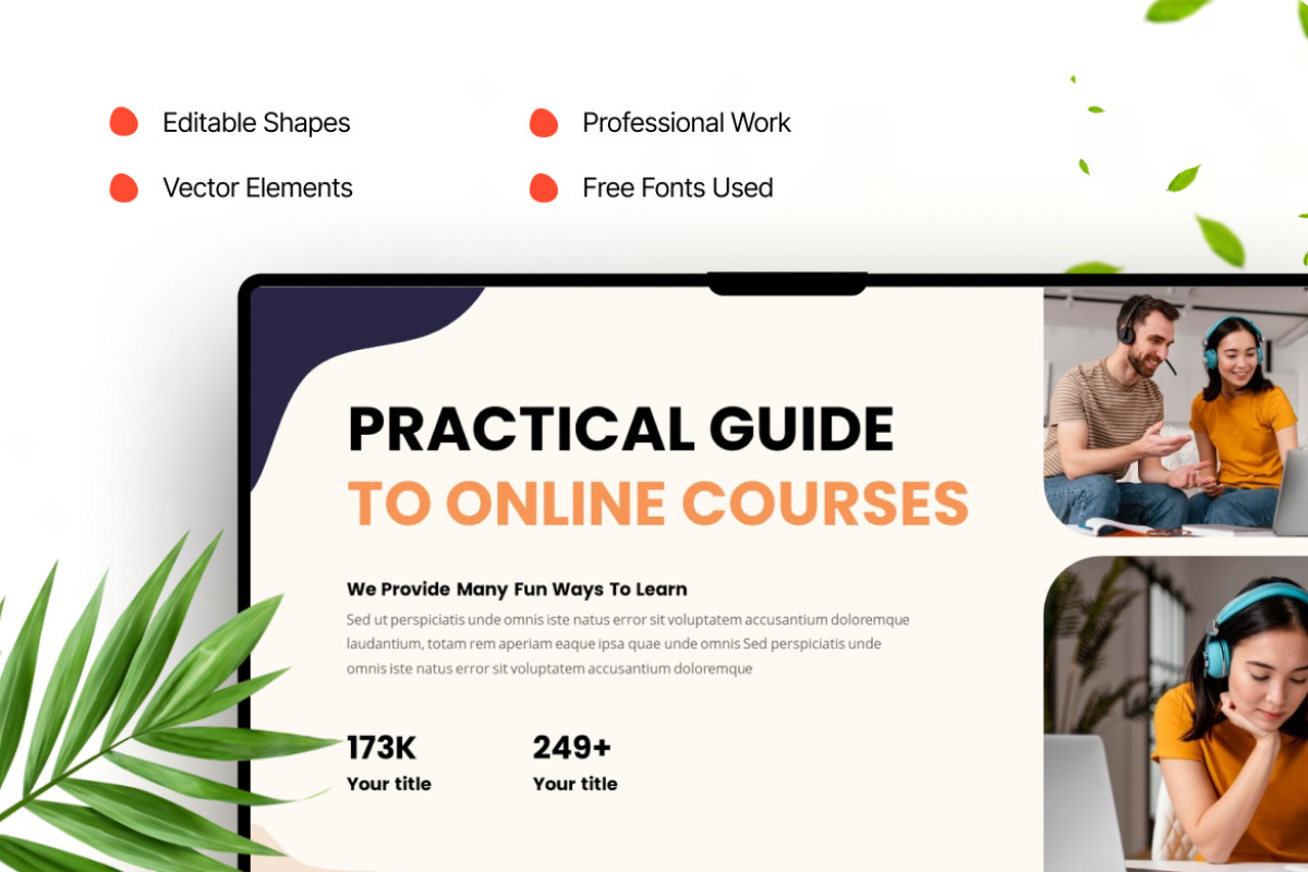 Course Pomplate Creative Online Course PowerPoint Template | Nulivo Market