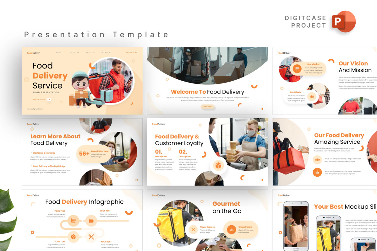 Playful Food Delivery Service PowerPoint Template