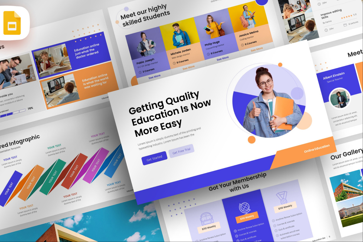 Modern Online Education Google Slide Template | Nulivo Market