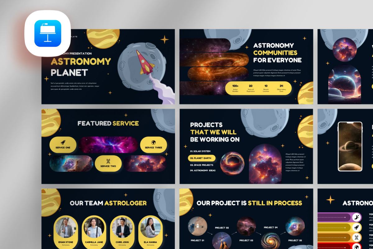 Playful Astronomy Keynote Template | Nulivo Market