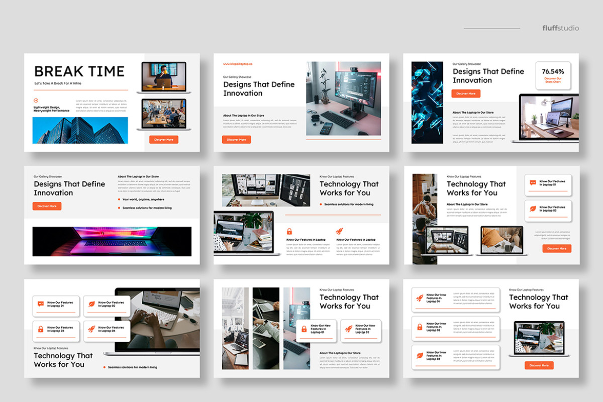 Work Slides Computer Laptop & Computer Google Slides Template | Nulivo Market