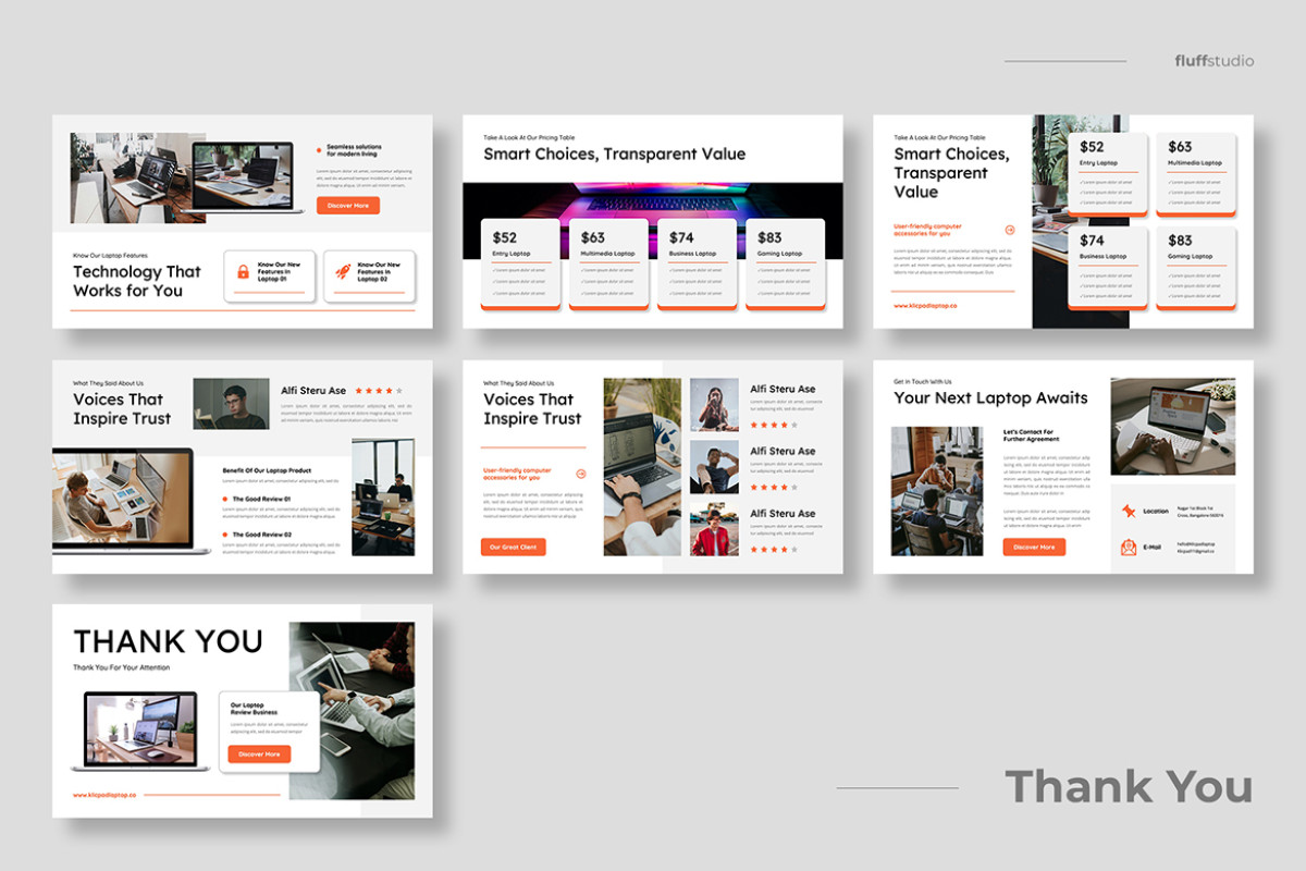 Work Slides Computer Laptop & Computer Google Slides Template | Nulivo Market