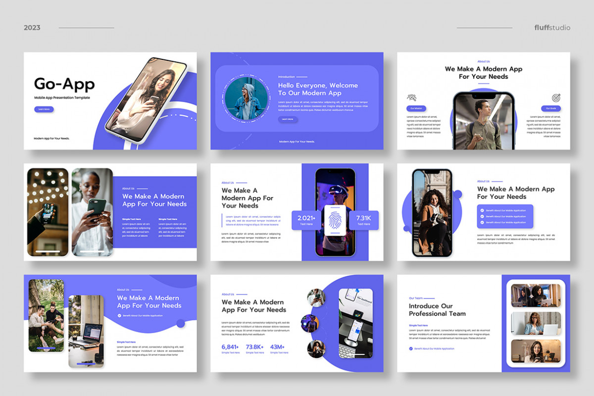 Powerpoint App Go Go - Mobile App Google Slides Template | Nulivo Market