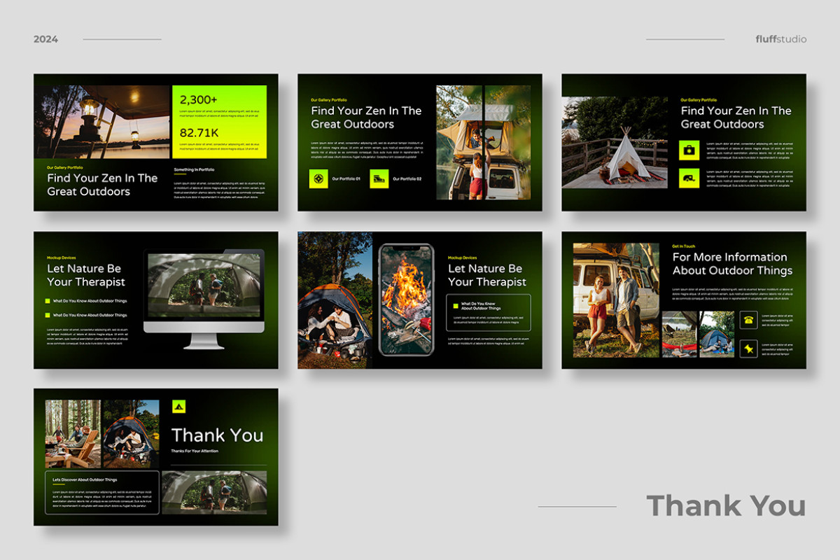 Outdoor Powerpoint Bracket Outdoor Adventure Powerpoint Template | Nulivo Market