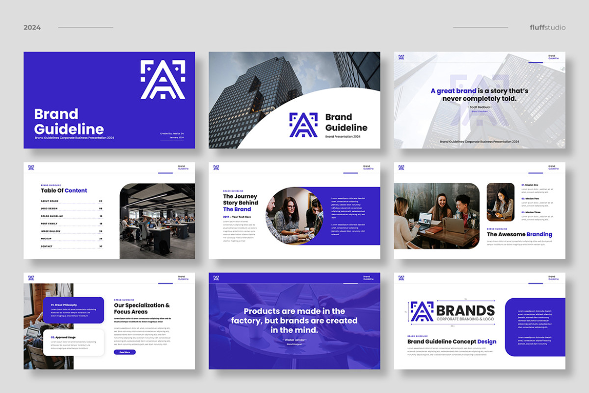 Brand Guidelines Powerpoint Template | Nulivo Market